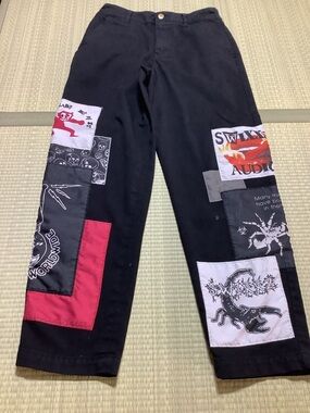 SWIXXZ Punk Patched Set Black Pants Size Small PUNK EMO GOTH Y2K